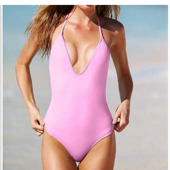 Victorias Secret Pink Halter One-Piece Swimsuit - Picture 1 of 4